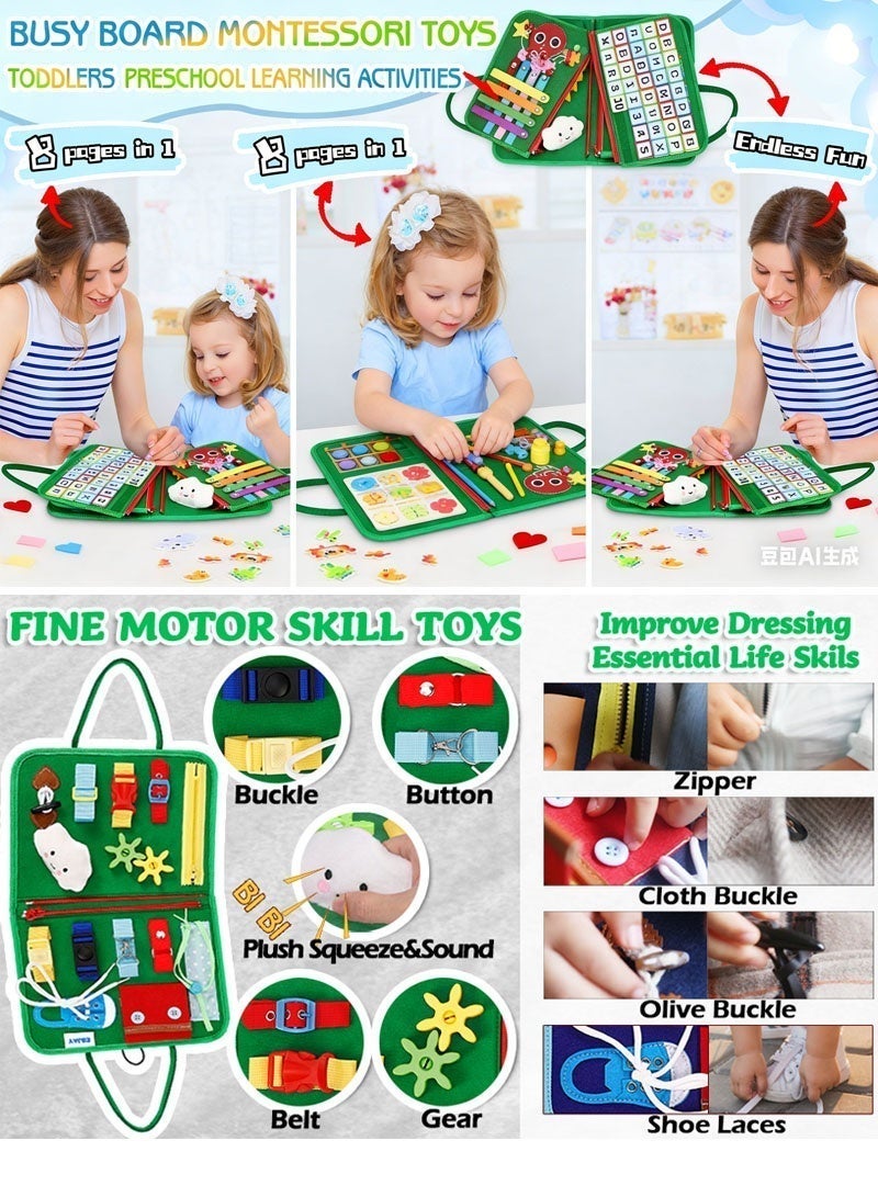 Fyliz Montessori Sensory Busy Board for 1-4 Year Old Toddlers - Educational Learning Toy to Develop Fine Motor Skills Preschool Activity Toy - Image 5